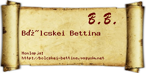 Bölcskei Bettina névjegykártya